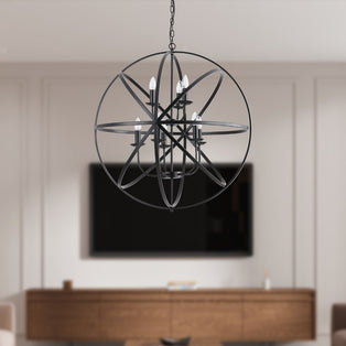 Orbit 8 Light Matte Black Pendant Ceiling Light