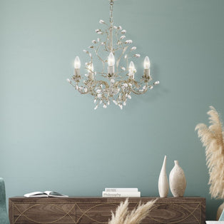 Almandite 5 light Cream Chandelier Ceiling Light