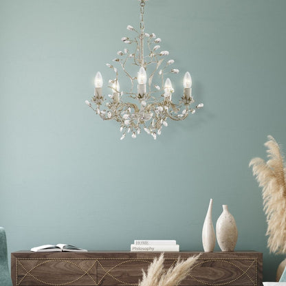 Almandite 5 light Cream Chandelier Ceiling Light