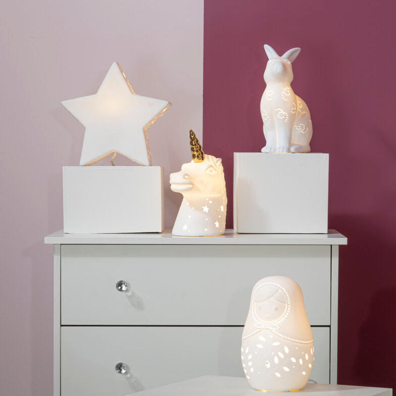Kids Rabbit Ceramic Night Light