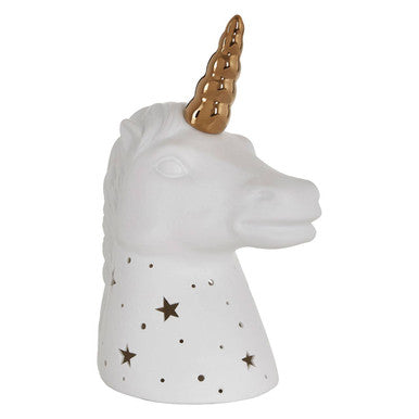 Kids Unicorn with Gold Horn Ceramic Night Light