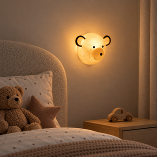Kids Ceramic Bear Wall Night Light