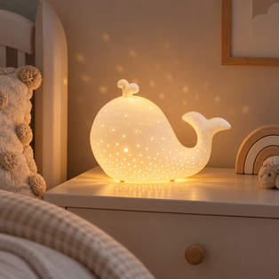 Kids Whale Ceramic Night Light