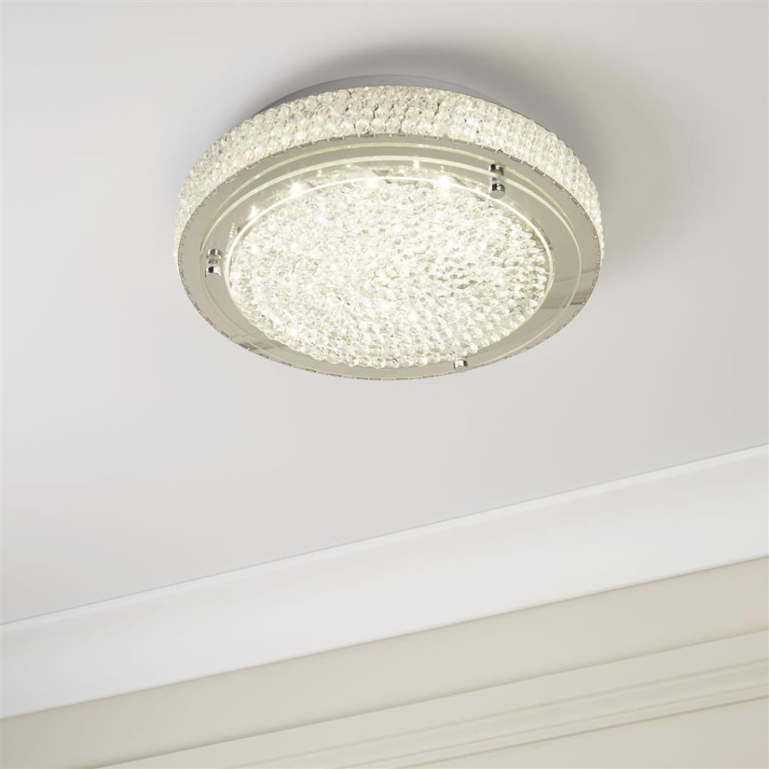 Vesta Polished Chrome LED Flush Ceiling Light