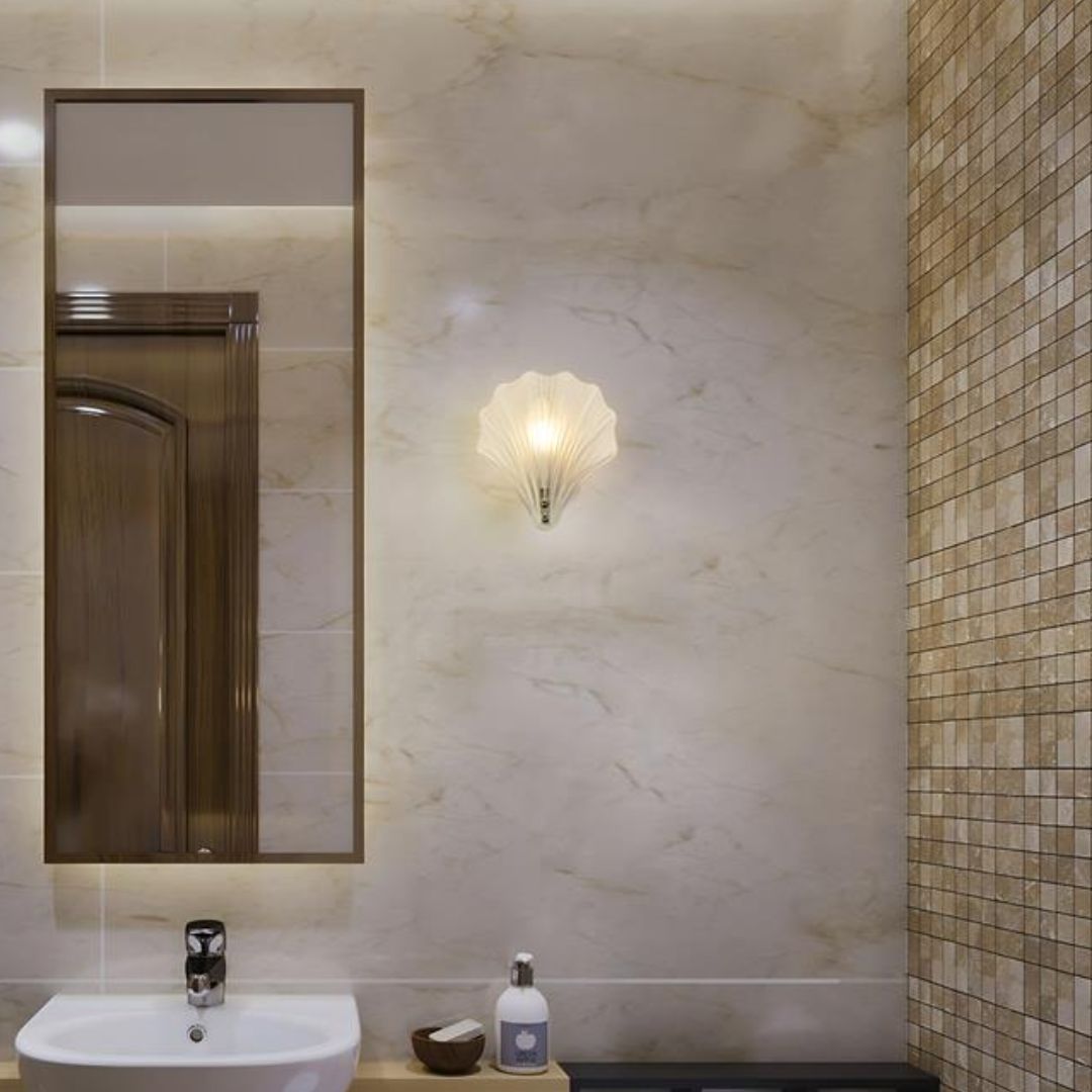 Shell Silver & Frosted Glass Wall Light Pagazzi