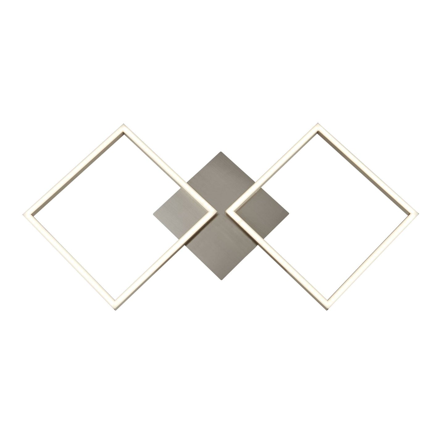 Wall Art 2 Light Square LED Wall Flush Fitting Satin Silver