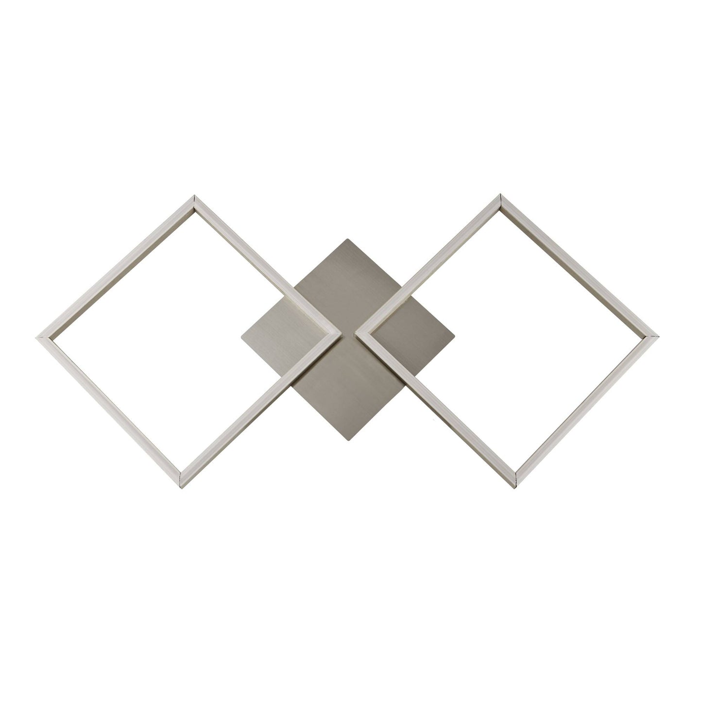 Wall Art 2 Light Square LED Wall Flush Fitting Satin Silver