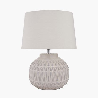 Anneli White Aztec Ceramic Table Lamp