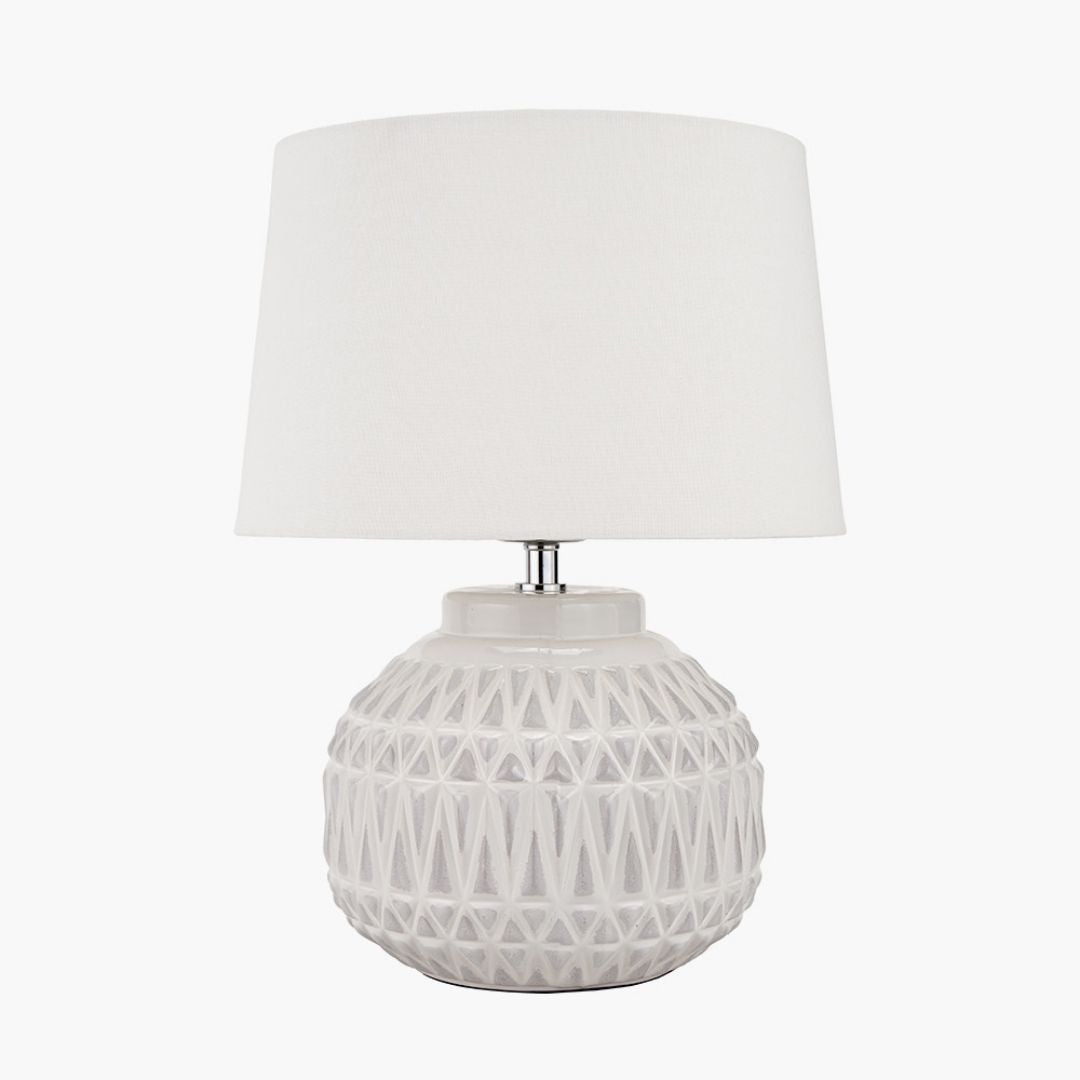 Anneli White Aztec Ceramic Table Lamp