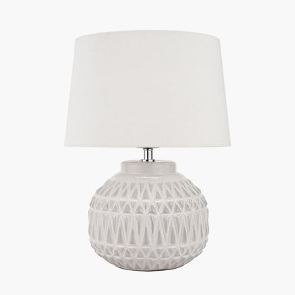 Anneli White Aztec Ceramic Table Lamp