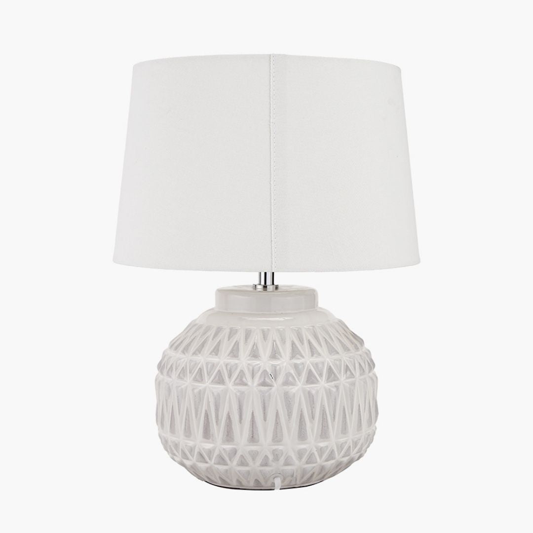Anneli White Aztec Ceramic Table Lamp