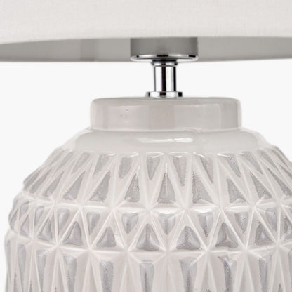 Anneli White Aztec Ceramic Table Lamp