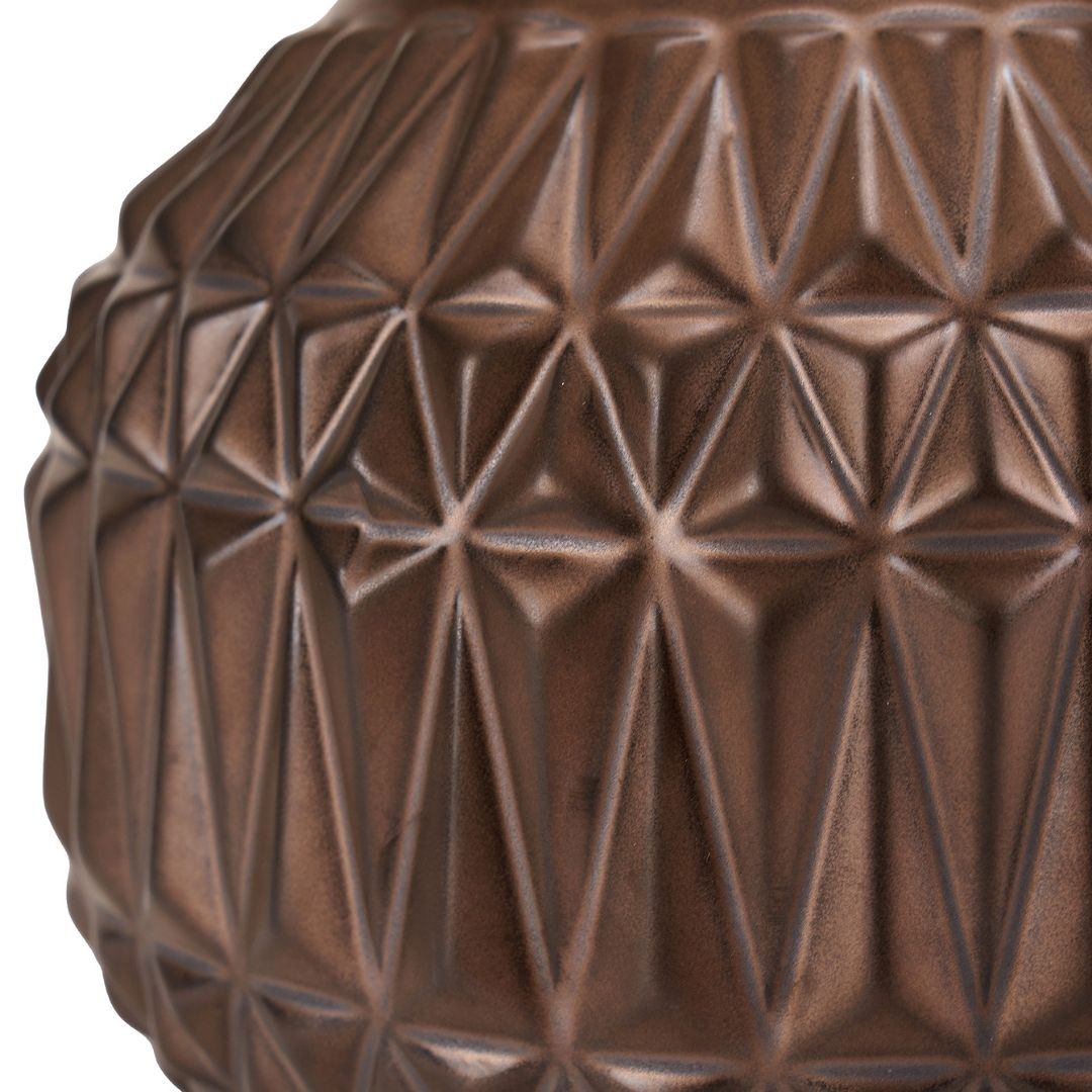 Anneli Bronze Aztec Ceramic Table Lamp with Natural Shade