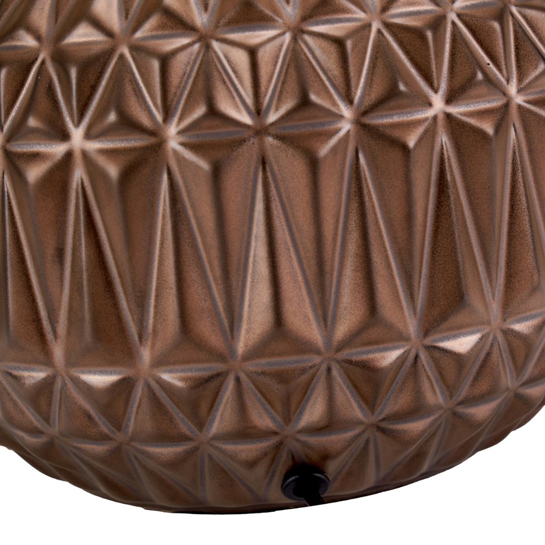 Anneli Bronze Aztec Ceramic Table Lamp with Natural Shade