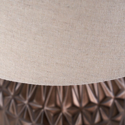 Anneli Bronze Aztec Ceramic Table Lamp with Natural Shade
