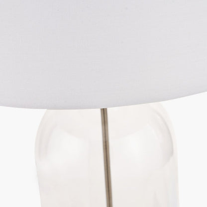 Cloche Antique Brass & Glass Table Lamp with White Shade