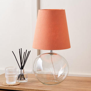 Hallie Glass Table Lamp with Terracotta Shade