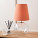 Hallie Glass Table Lamp with Terracotta Shade