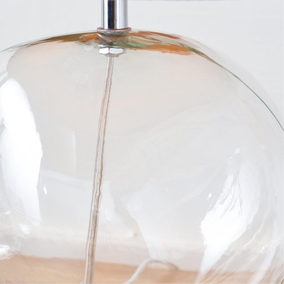 Hallie Glass Table Lamp with White Shade