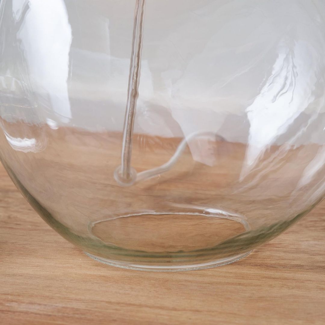 Hallie Glass Table Lamp with White Shade