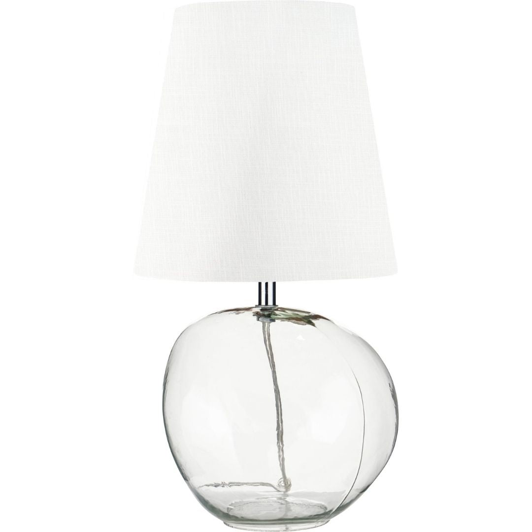 Hallie Glass Table Lamp with White Shade