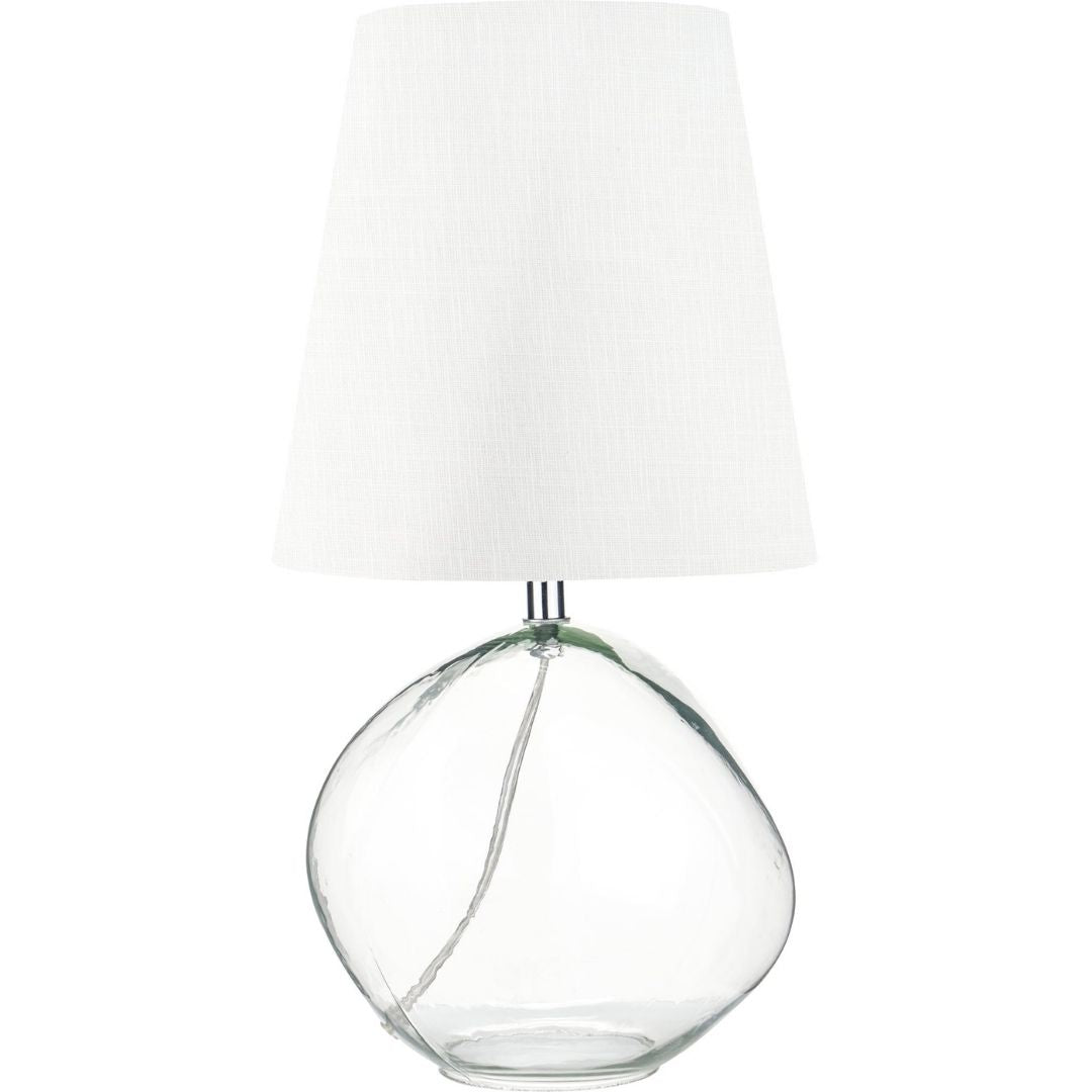 Hallie Glass Table Lamp with White Shade