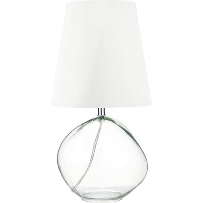 Hallie Glass Table Lamp with White Shade