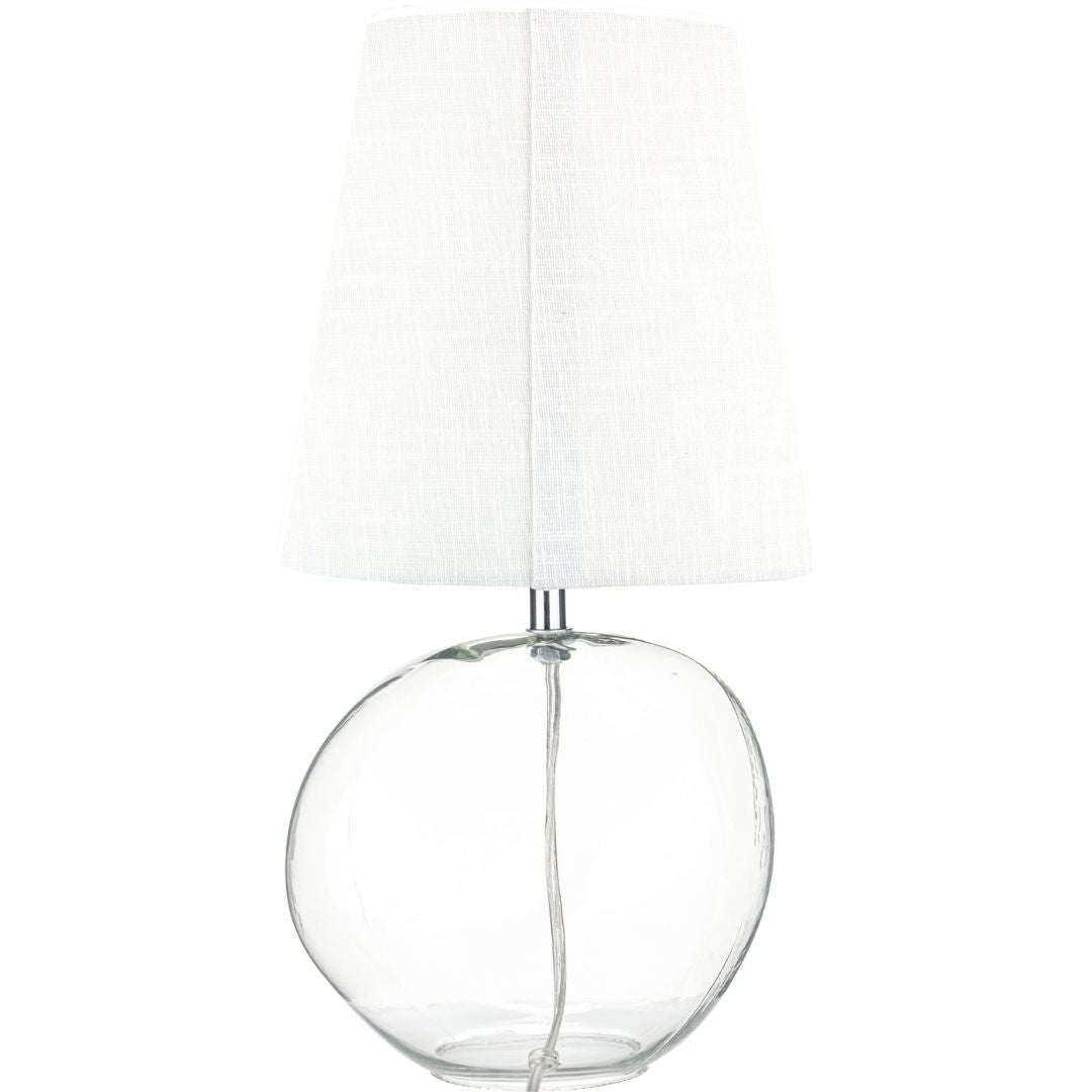 Hallie Glass Table Lamp with White Shade