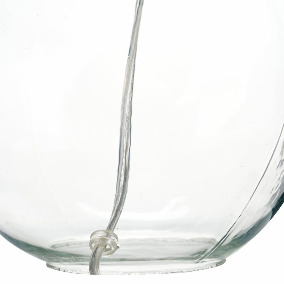 Hallie Glass Table Lamp with White Shade