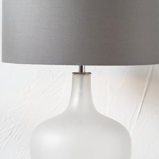 Tamsin Frosted Glass Table Lamp with Grey Shade