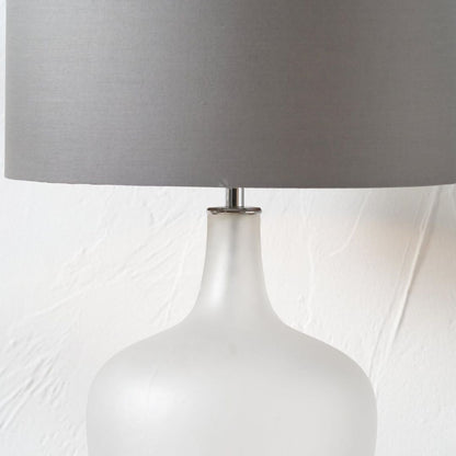 Tamsin Frosted Glass Table Lamp with Grey Shade