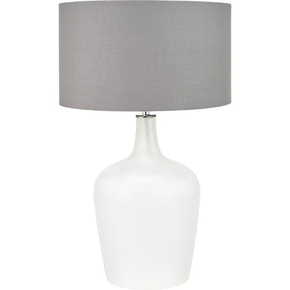 Tamsin Frosted Glass Table Lamp with Grey Shade