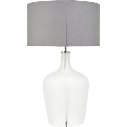 Tamsin Frosted Glass Table Lamp with Grey Shade