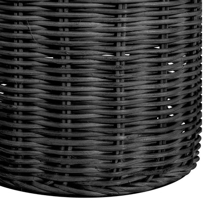 Anika Black Rattan Bottle Table Lamp with White Shade