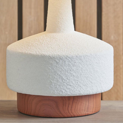 Elio White & Wood Ceramic Table Lamp