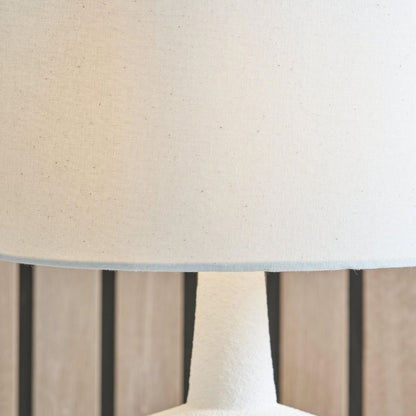 Elio White & Wood Ceramic Table Lamp
