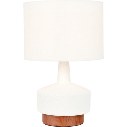 Elio White & Wood Ceramic Table Lamp