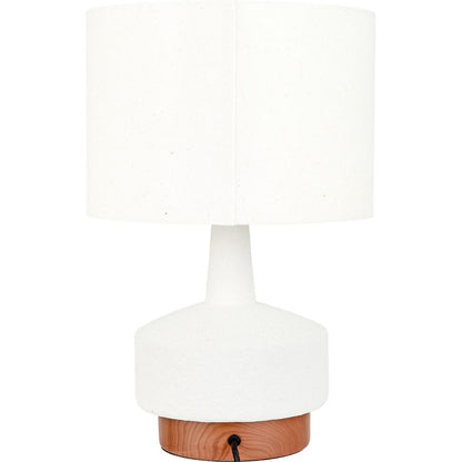 Elio White & Wood Ceramic Table Lamp