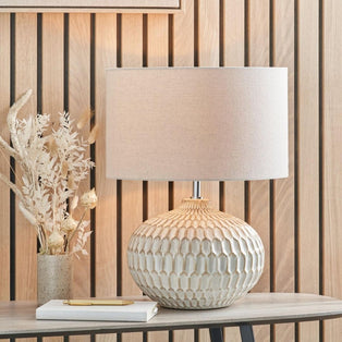 Cassius Warm White Glazed Ceramic Table Lamp