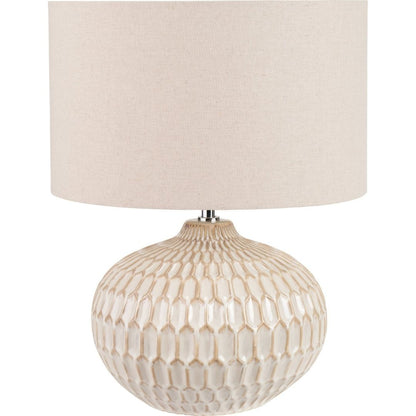 Cassius Warm White Glazed Ceramic Table Lamp