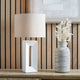 Block Tall White Ceramic Table Lamp
