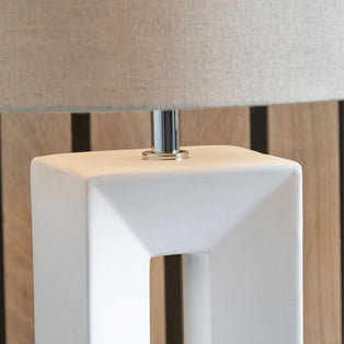Block Tall White Ceramic Table Lamp