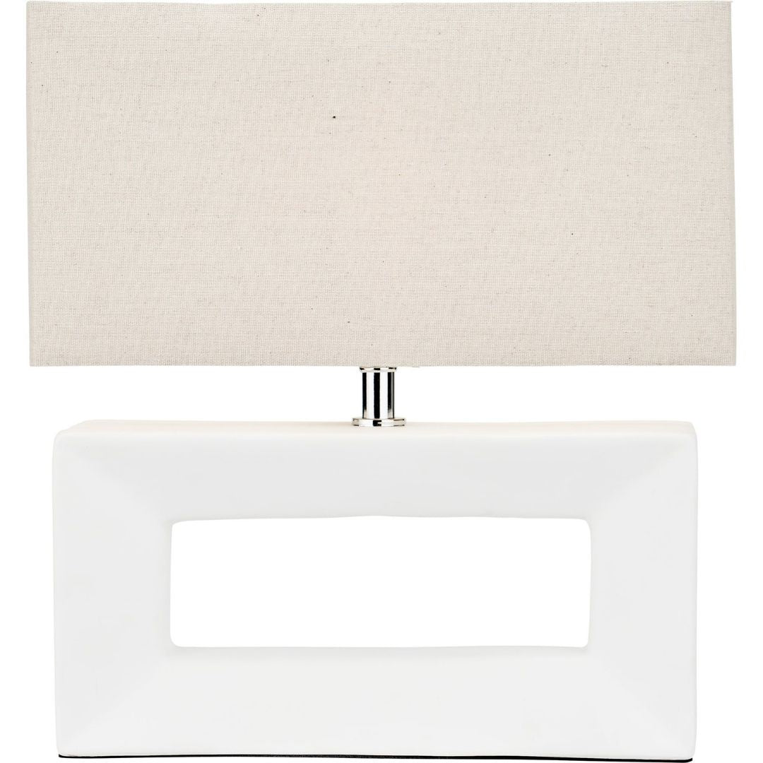 Block White Ceramic Table Lamp