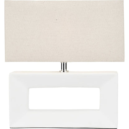 Block White Ceramic Table Lamp