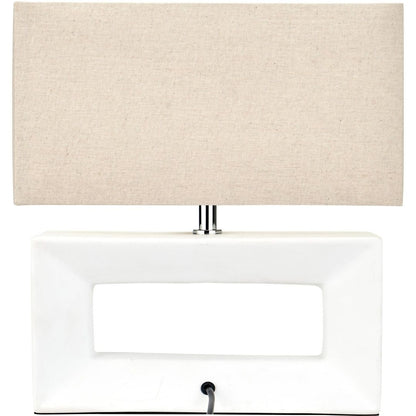 Block White Ceramic Table Lamp
