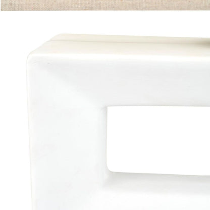 Block White Ceramic Table Lamp