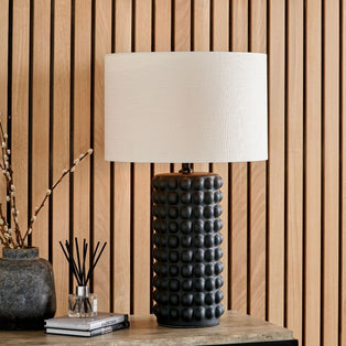 Sohan Black and White Bobbled Table Lamp