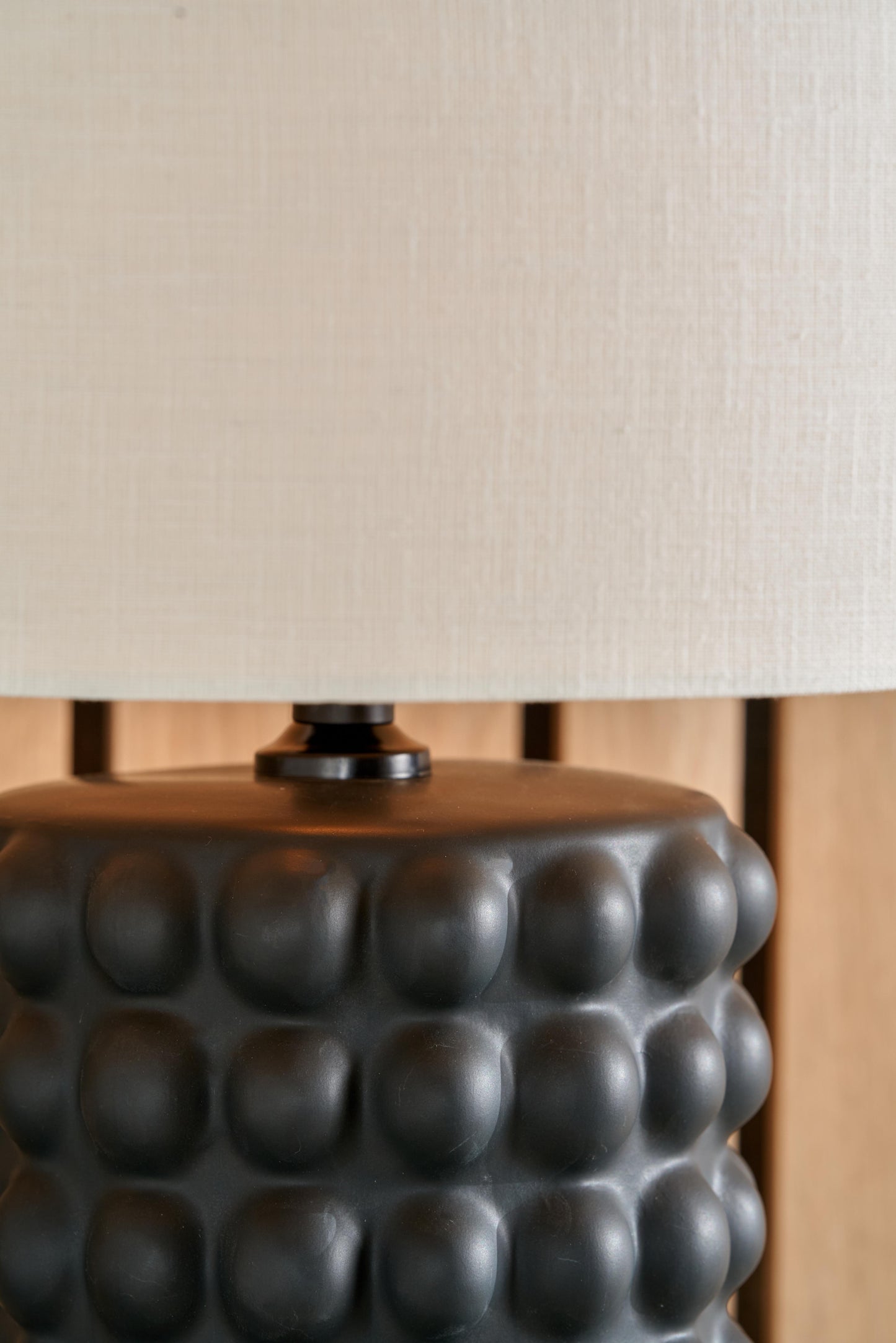 Sohan Black and White Bobbled Table Lamp