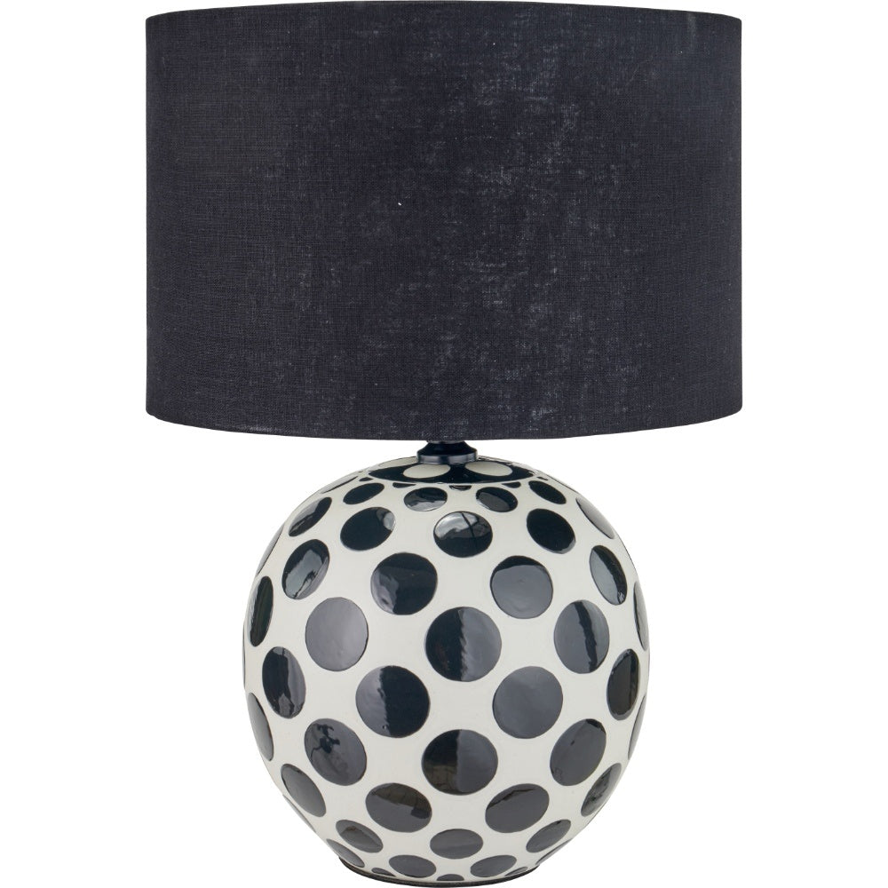 Larisa Black and White Polka Dot Table Lamp