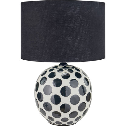 Larisa Black and White Polka Dot Table Lamp